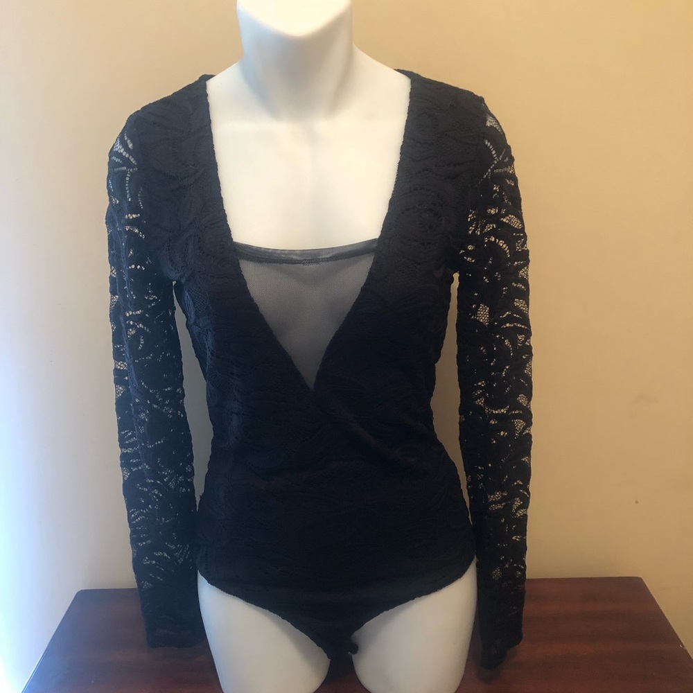 Long sleeve lace bodysuit